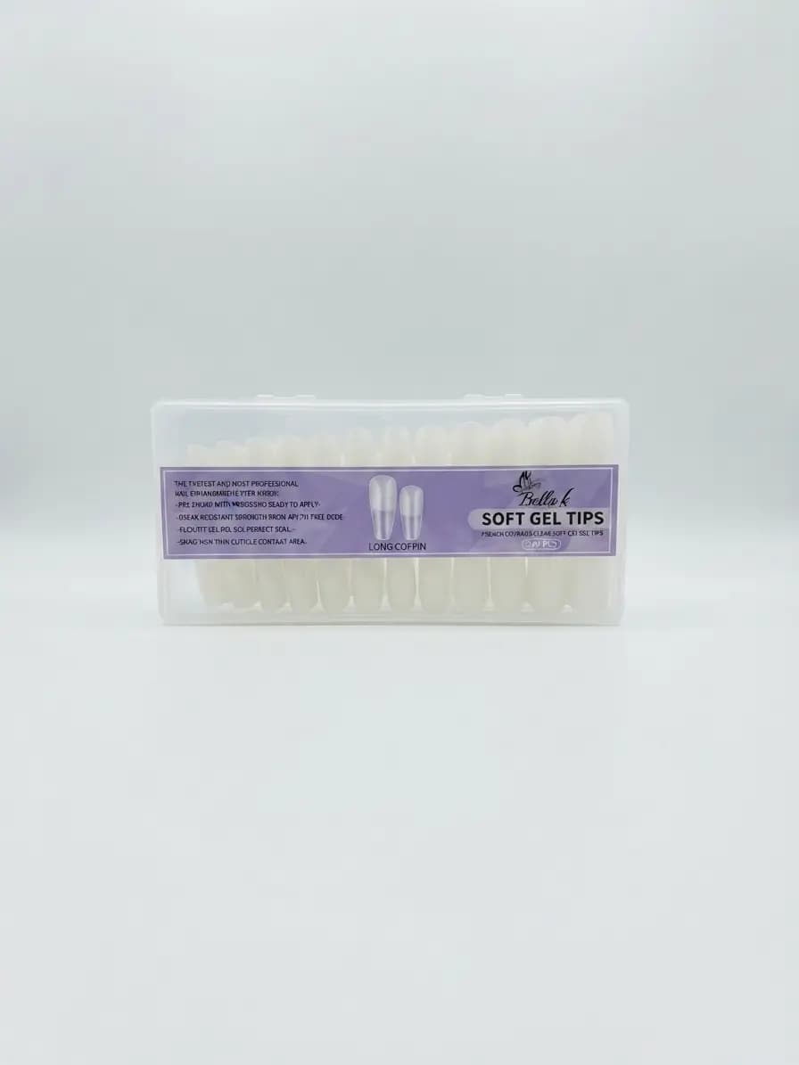 Uñas soft gel tips long coffin 240pcs